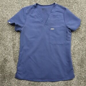 FIGS Scrub Top Women's XS‎ Blue Technical Collection Short Sleeve Medical